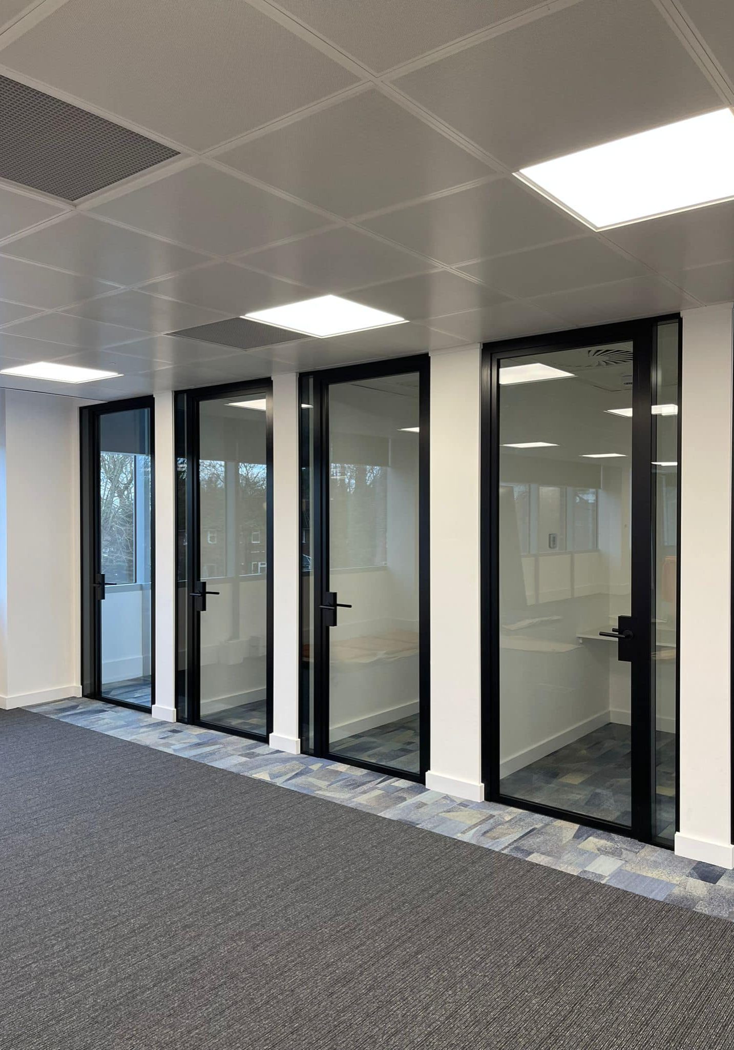 Glass doors for small cubicles